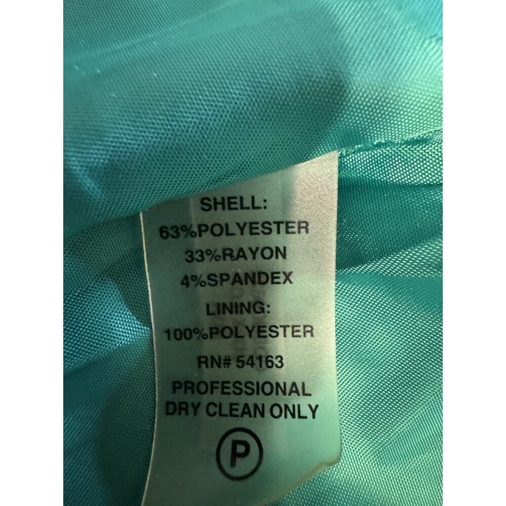 Calvin Klein Sheath Dress 6 Green Starburst Stretch Sleeveless Career - Picture 8 of 9